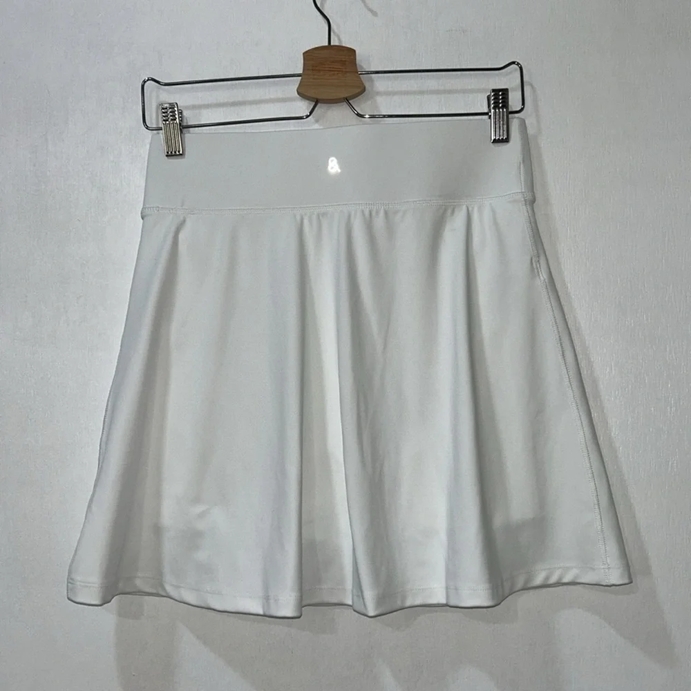 LOU & GREY WOMENS STRIPED LUVSTRETCH OVERLAP SKORT WHITE Sz SMALL - Picture 3 of 12